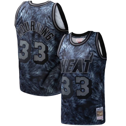 Alonzo Mourning Miami Heat Mitchell & Ness Hardwood Classics 1996/97 Tie-Dye Swingman Jersey - Black