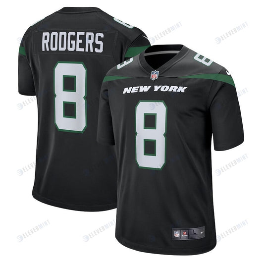 Aaron Rodgers 8 New York Jets YOUTH Game Jersey - Black