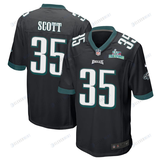 Boston Scott 35 Philadelphia Eagles Super Bowl LVII Champions Men Game Jersey - Black