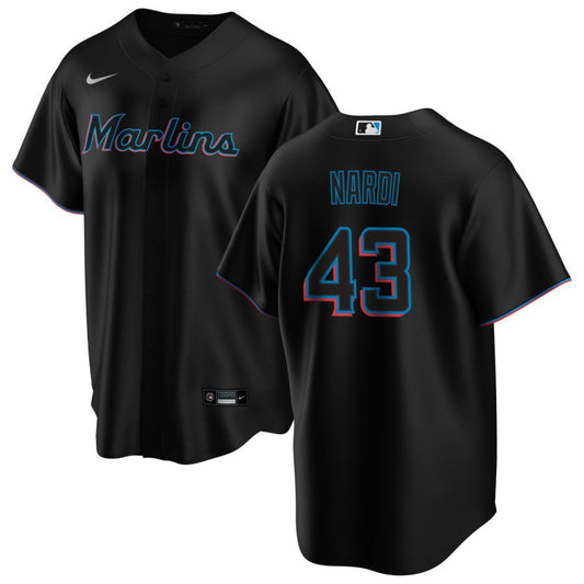 Andrew Nardi Miami Marlins Nike Alternate Replica Jersey - Black