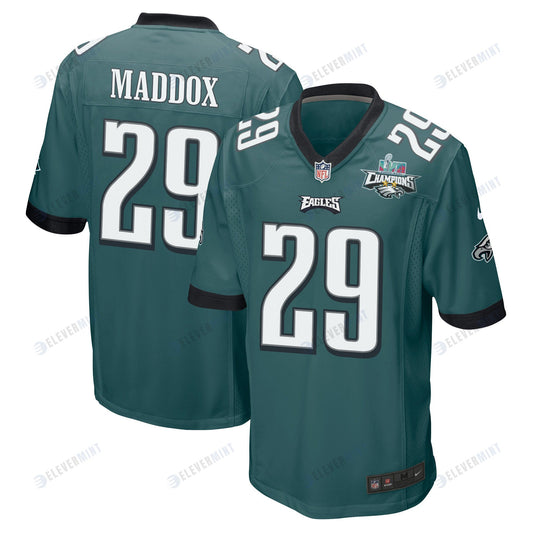 Avonte Maddox 29 Philadelphia Eagles Super Bowl LVII Champions 2 Stars Men Game Jersey - Midnight Green