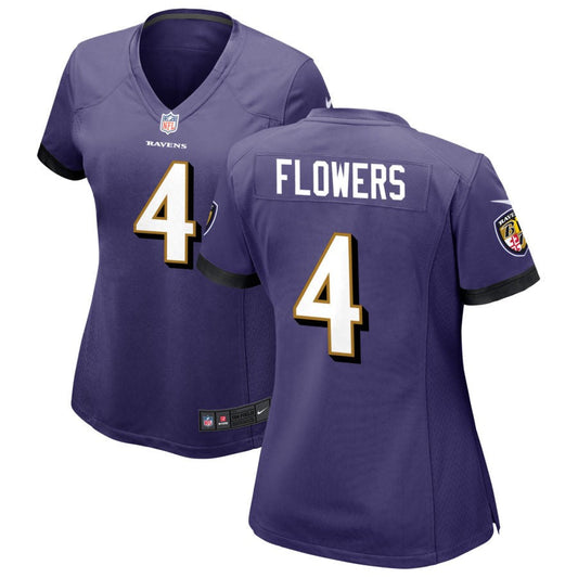 Zay Flowers Baltimore Ravens Nike Women's Game Jersey - Purple