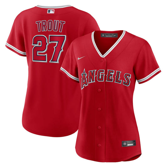 Women's Mike Trout Nike Angels Home Replica Jersey - Red