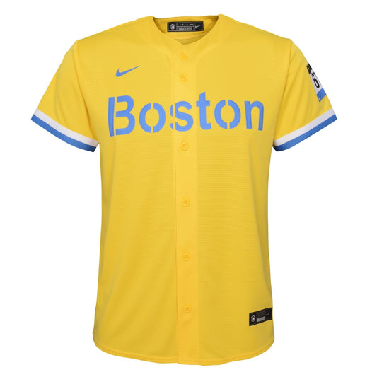 Boys' Grade School  Nike Red Sox City Connect Replica Jersey - Gold