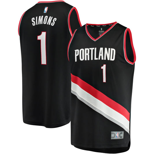 Anfernee Simons Portland Trail Blazers Fanatics Branded Fast Break Replica Player Jersey - Icon Edition - Black