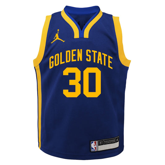 Youth Stephen Curry Jordan Warriors 2022/23 Statement Edition Jersey - Blue