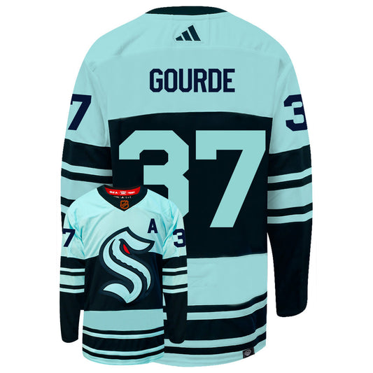 Yanni Gourde Seattle Kraken Adidas 2022 Primegreen Reverse Retro Authentic NHL Hockey Jersey