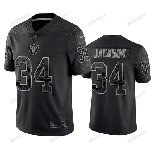 Bo Jackson 34 Las Vegas Raiders Black Reflective Limited Jersey - Men