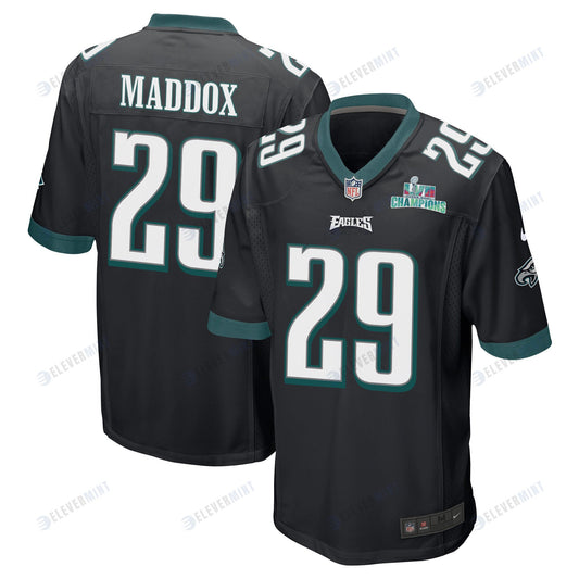 Avonte Maddox 29 Philadelphia Eagles Super Bowl LVII Champions Men Game Jersey - Black