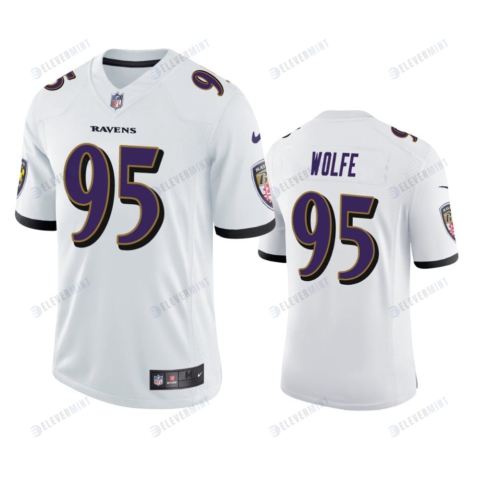 Baltimore Ravens 95 Derek Wolfe White Jersey