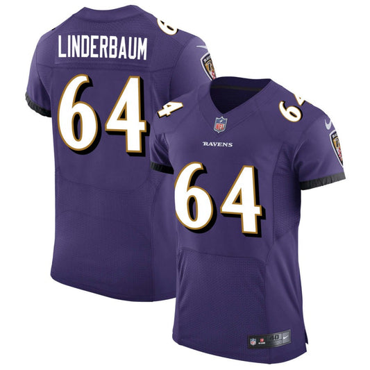 Tyler Linderbaum Baltimore Ravens Nike Speed Machine Elite Jersey - Purple